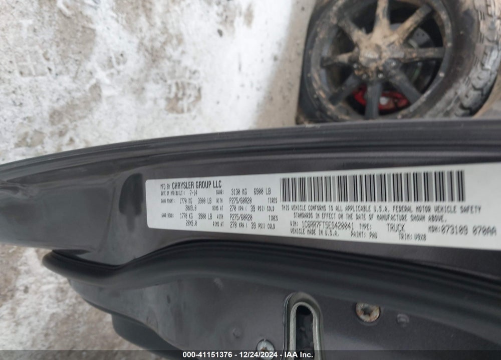 2014 RAM 1500 VIN: 1C6RR7FT5ES420041