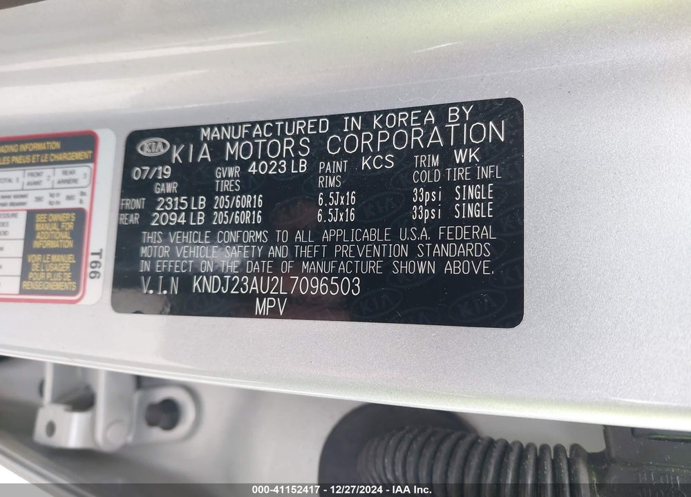 2020 KIA SOUL VIN: KNDJ23AU2L7096503