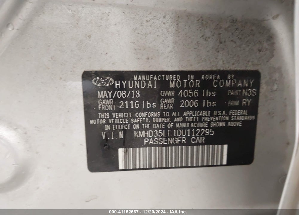 2013 HYUNDAI ELANTRA GT VIN: KMHD35LE1DU112295