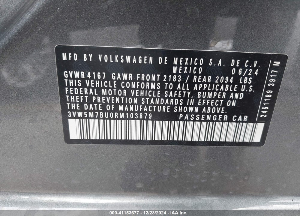 2024 VOLKSWAGEN JETTA VIN: 3VW5M7BU0RM103879