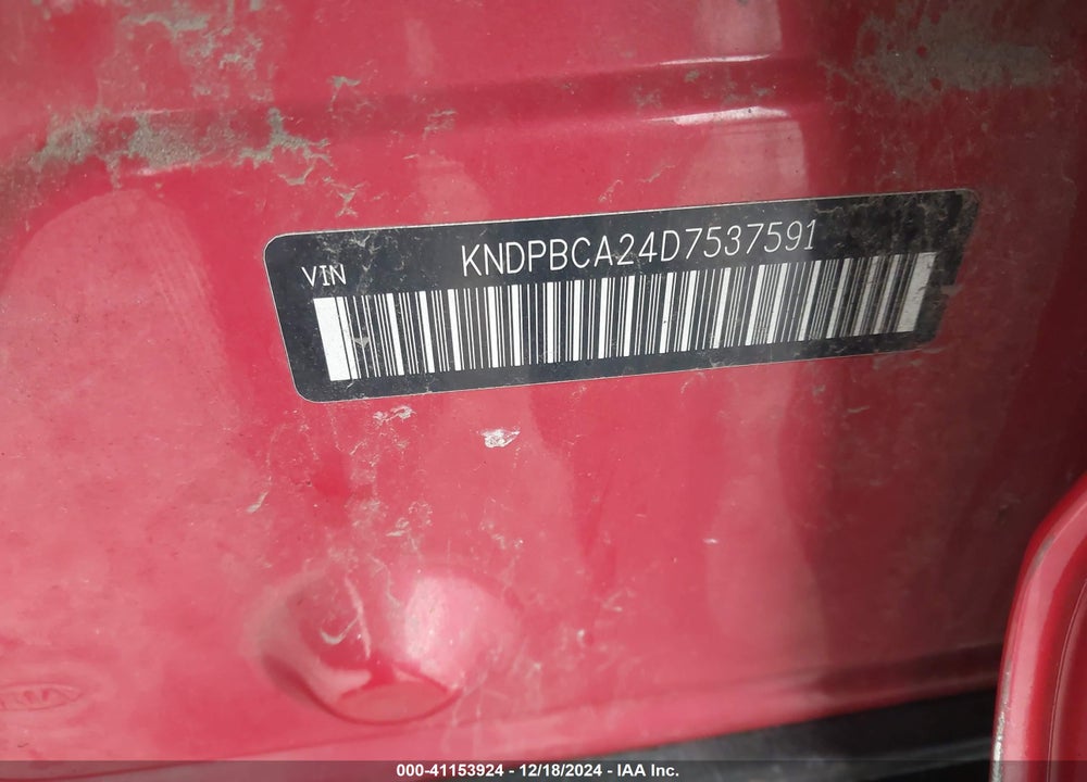 2013 KIA SPORTAGE LX VIN: KNDPBCA24D7537591