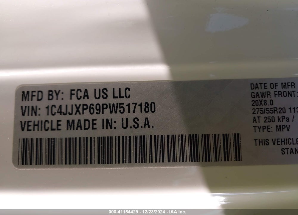 2023 JEEP WRANGLER / VIN: 1C4JJXP69PW517180