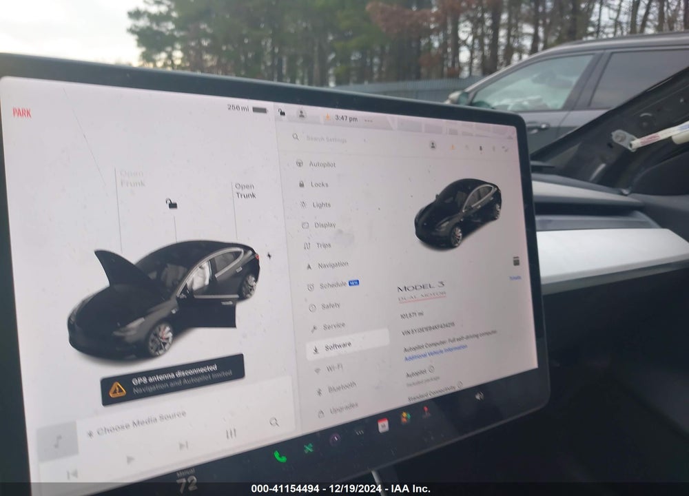 2019 TESLA MODEL 3 LONG RANGE/PERFORMANCE VIN: 5YJ3E1EB4KF434215