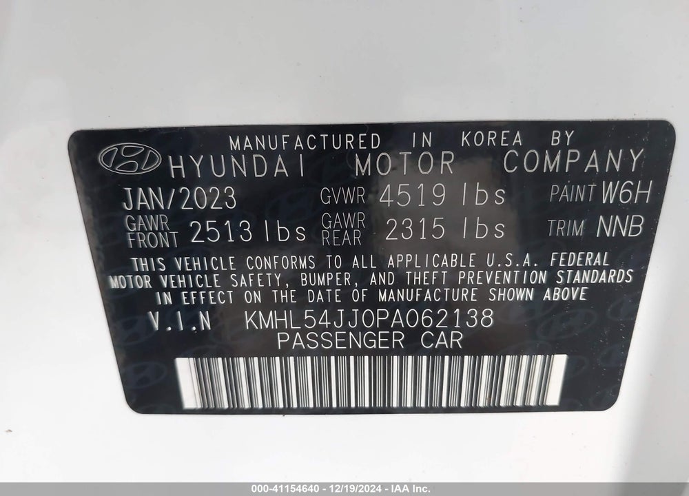 2023 HYUNDAI SONATA HYBRID LIMITED VIN: KMHL54JJ0PA062138