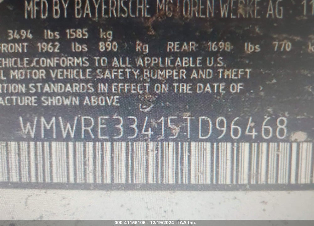 2005 MINI COOPER S VIN: WMWRE33415TD96468
