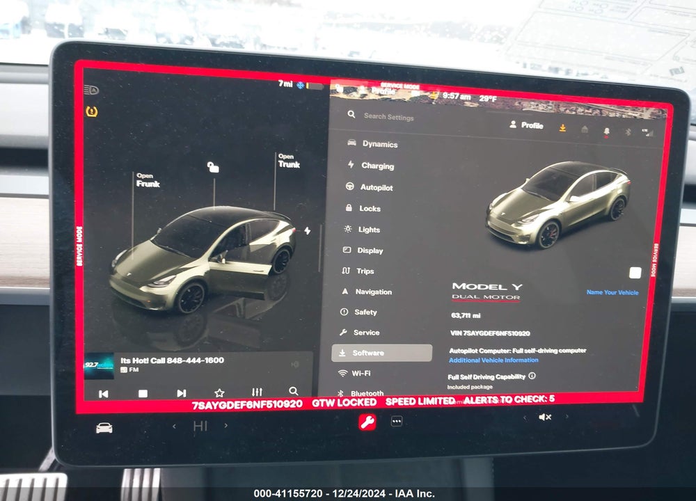 2022 TESLA MODEL Y PERFORMANCE DUAL MOTOR ALL-WHEEL DRIVE VIN: 7SAYGDEF6NF510920