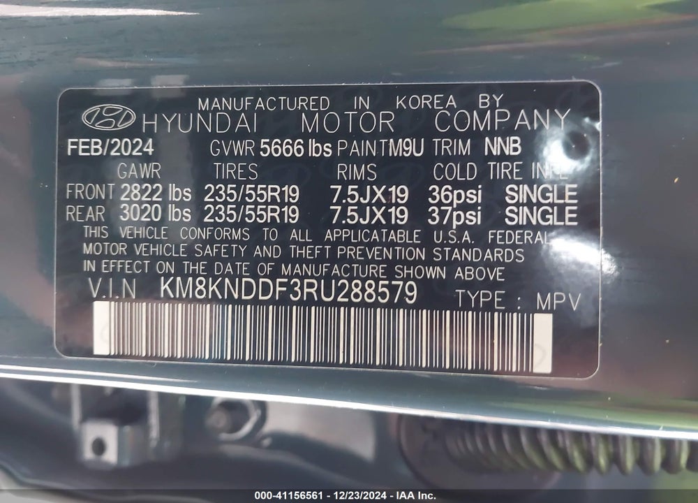 2024 HYUNDAI IONIQ 5 VIN: KM8KNDDF3RU288579