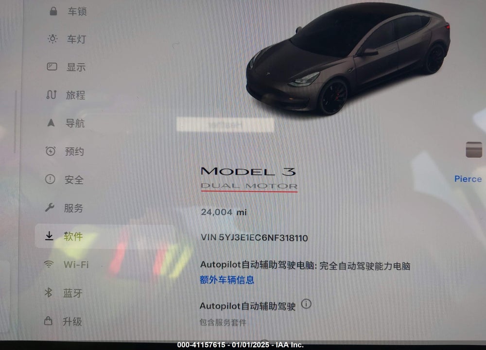 2022 TESLA MODEL 3 PERFORMANCE DUAL MOTOR ALL-WHEEL DRIVE VIN: 5YJ3E1EC6NF318110