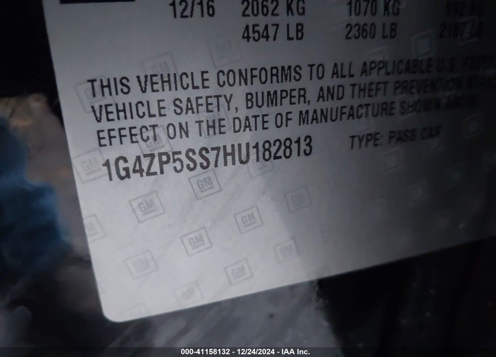 2017 BUICK LACROSSE ESSENCE VIN: 1G4ZP5SS7HU182813