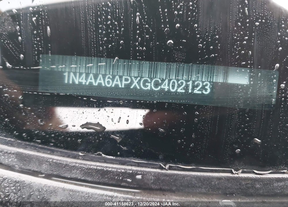 2016 NISSAN MAXIMA VIN: 1N4AA6APXGC402123