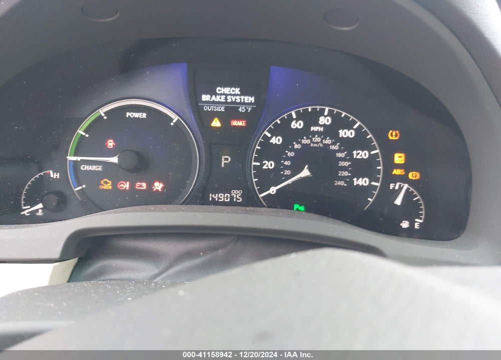 2012 LEXUS RX 450H VIN: JTJBC1BA2C2432543