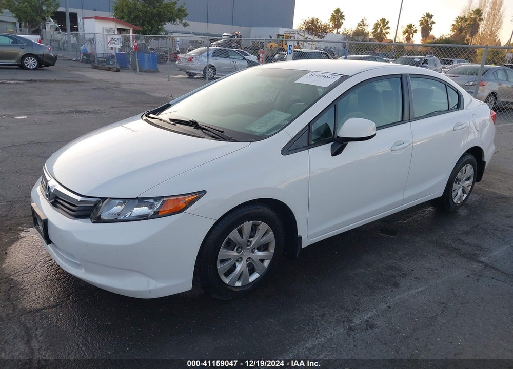 2012 HONDA CIVIC SDN LX VIN: 2HGFB2F5XCH596500