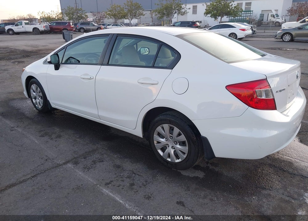 2012 HONDA CIVIC SDN LX VIN: 2HGFB2F5XCH596500