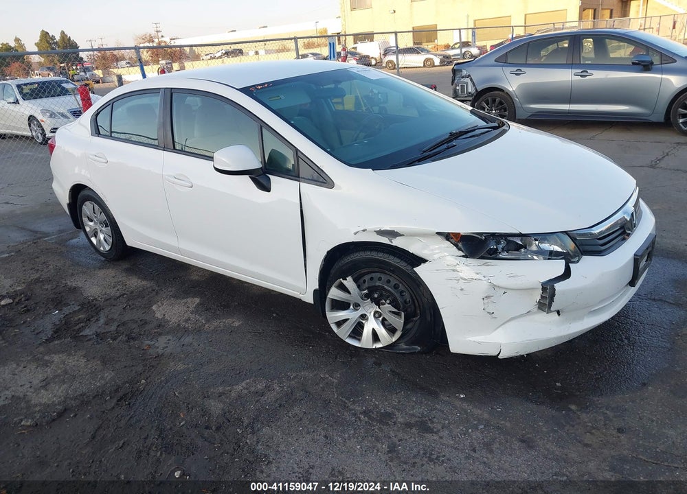 2012 HONDA CIVIC SDN LX VIN: 2HGFB2F5XCH596500