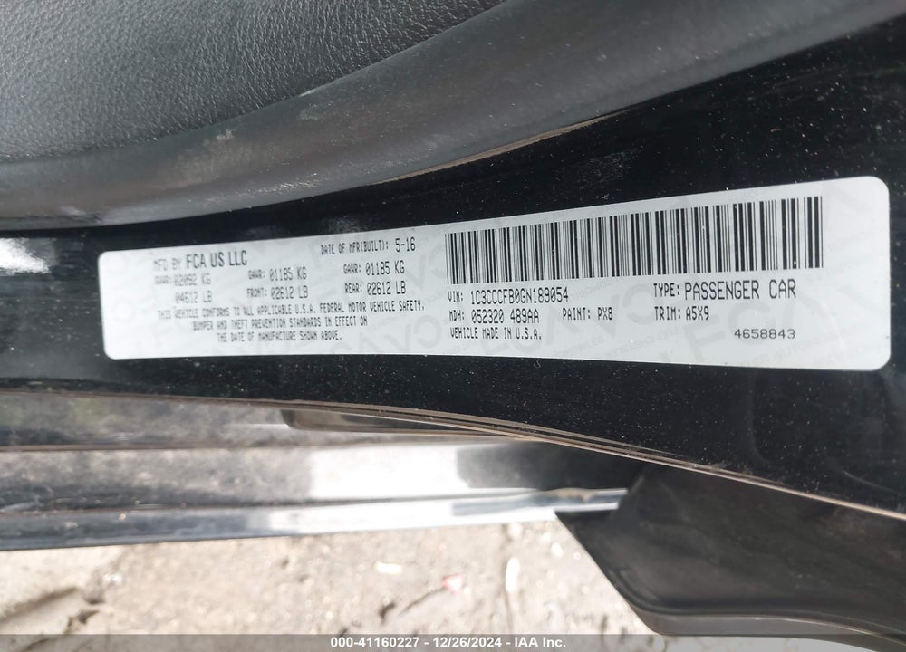 2016 CHRYSLER 200 TOURING VIN: 1C3CCCFB0GN189054