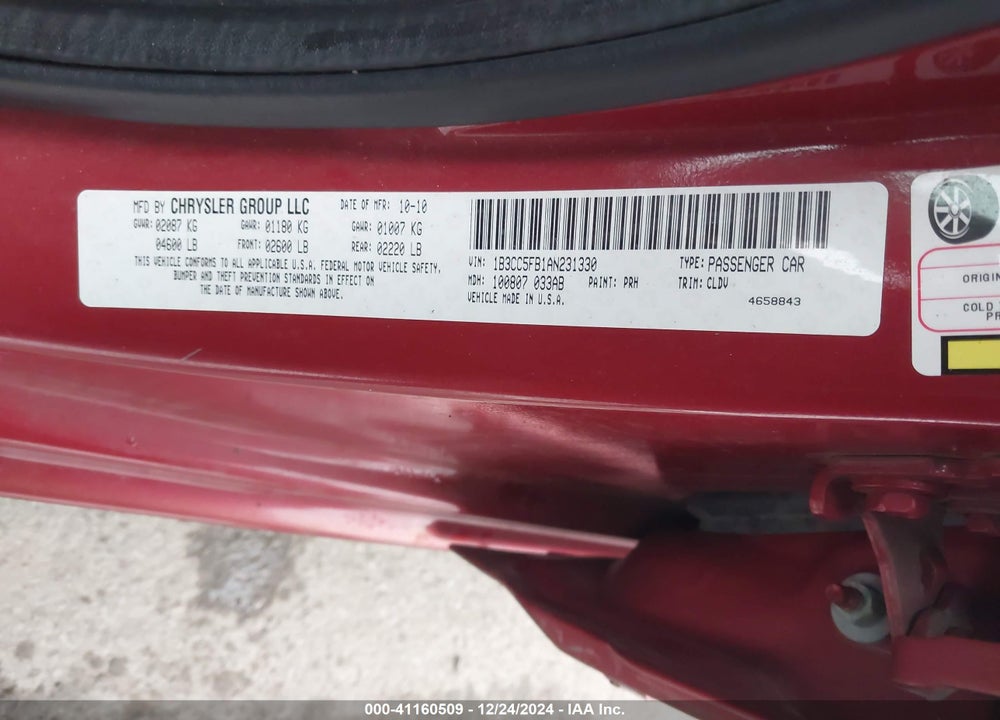 2010 DODGE AVENGER R/T VIN: 1B3CC5FB1AN231330
