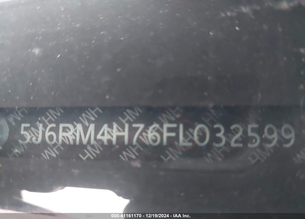 2015 HONDA CR-V EX-L VIN: 5J6RM4H76FL032599
