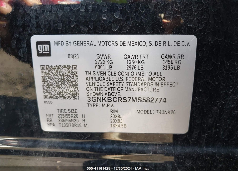 2021 CHEVROLET BLAZER FWD 2LT VIN: 3GNKBCRS7MS582774