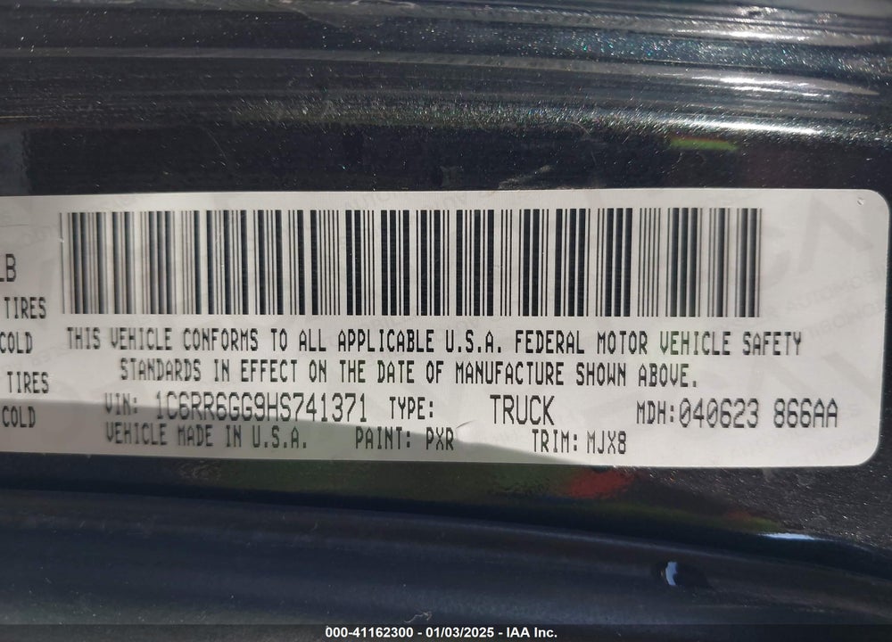 2017 RAM 1500 VIN: 1C6RR6GG9HS741371