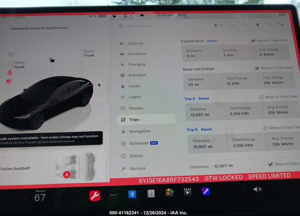 2024 TESLA MODEL 3 REAR-WHEEL DRIVE VIN: 5YJ3E1EA8RF732543