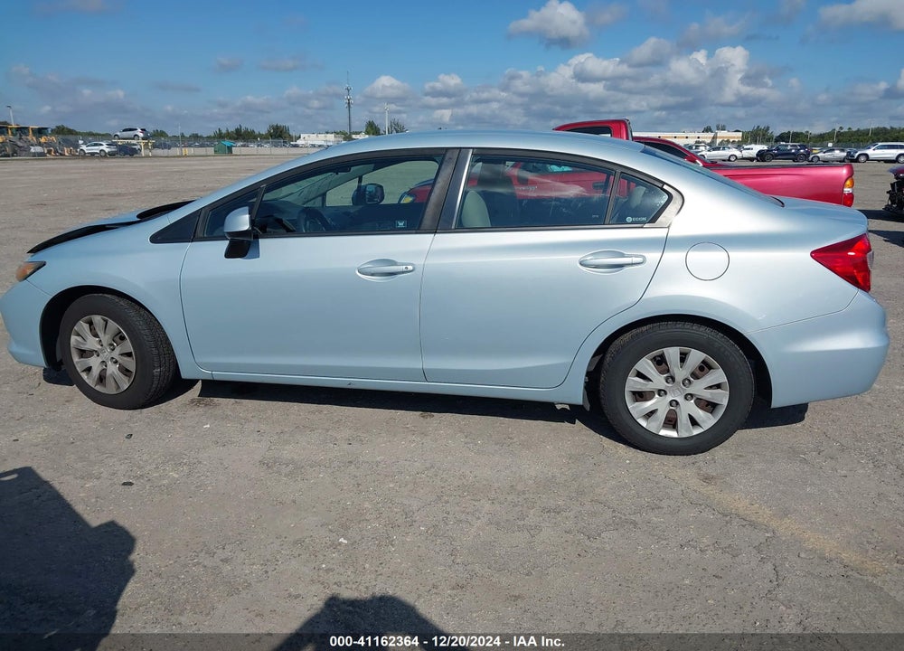 2012 HONDA CIVIC SDN LX VIN: 19XFB2F57CE066205