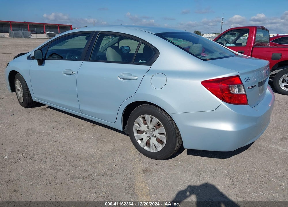 2012 HONDA CIVIC SDN LX VIN: 19XFB2F57CE066205
