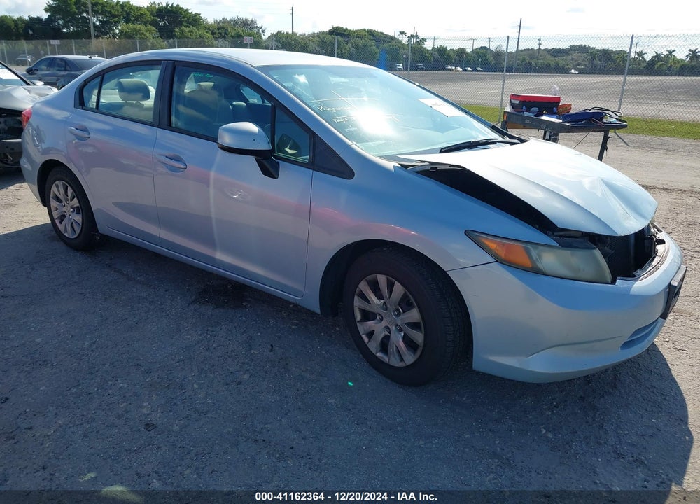 2012 HONDA CIVIC SDN LX VIN: 19XFB2F57CE066205