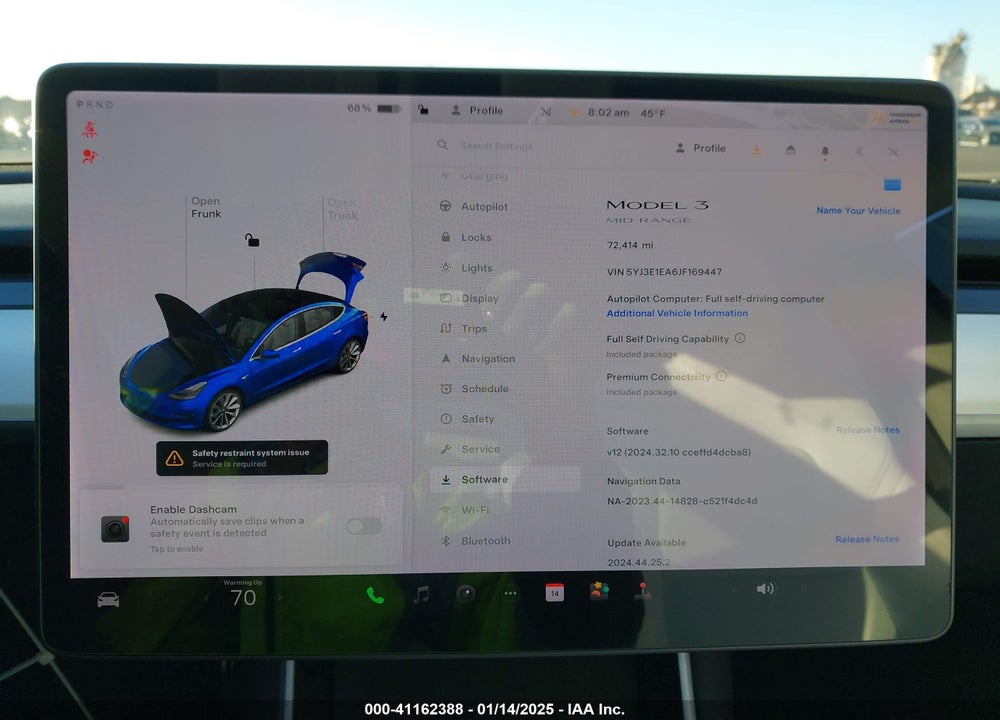 2018 TESL MODEL 3 RWD W/LONG R VIN: 5YJ3E1EA6JF169447