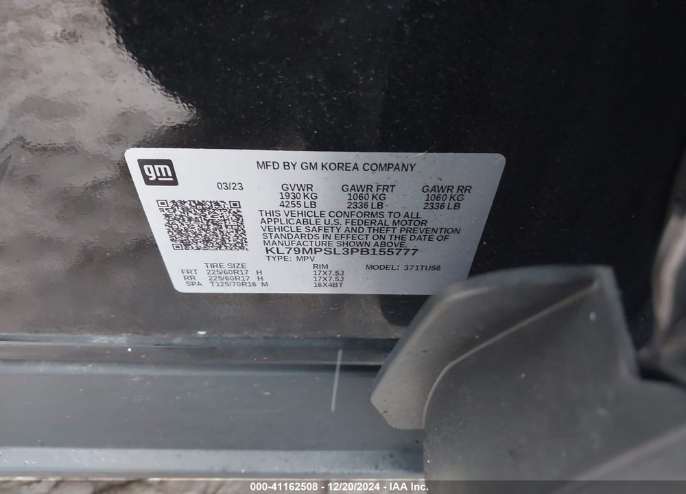 2023 CHEVROLET TRAILBLAZER FWD LT VIN: KL79MPSL3PB155777