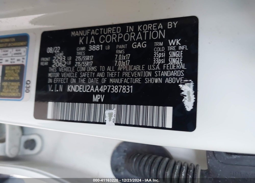 2023 KIA SELTOS S VIN: KNDEU2AA4P7387831
