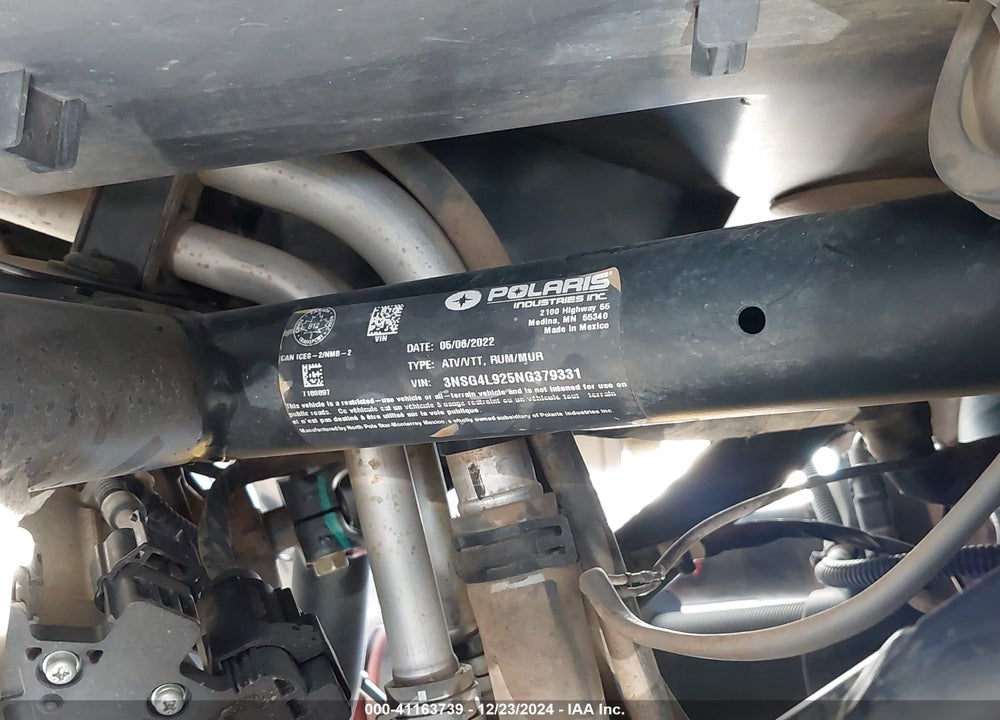 2022 POLARIS RZR TURBO R 4 ULTIMATE VIN: 3NSG4L925NG379331