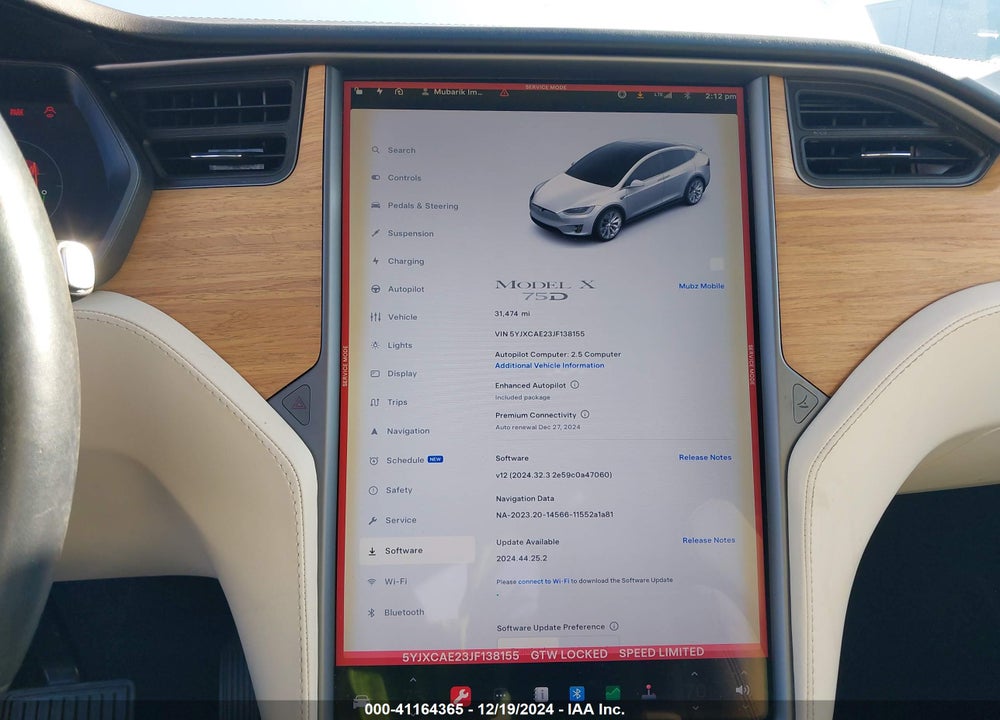 2018 TESLA MODEL X 100D/75D/P100D VIN: 5YJXCAE23JF138155
