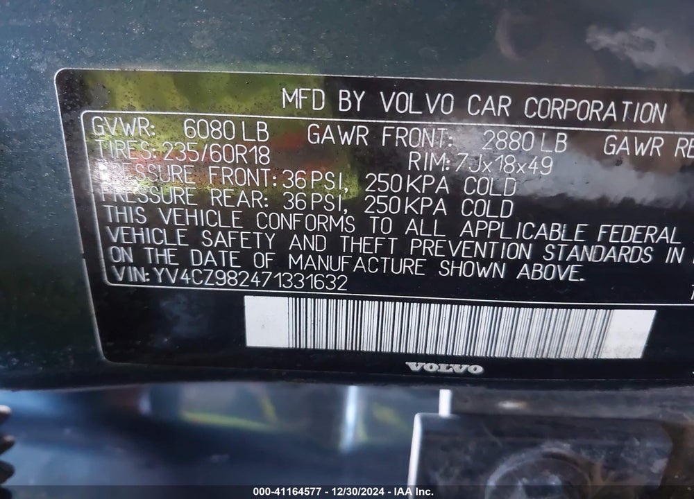 2007 VOLVO XC90 3.2 VIN: YV4CZ982471331632