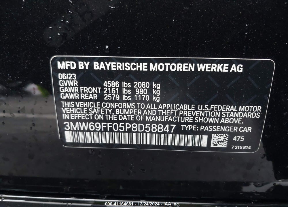 2023 BMW 330I VIN: 3MW69FF05P8D58847