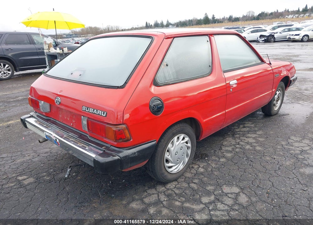 1986 SUBARU STANDARD VIN: JF1AF21B0GA102262