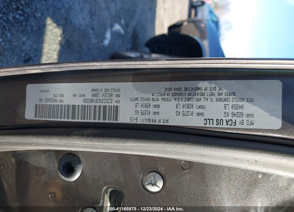 2015 DODGE CHALLENGER SXT VIN: 2C3CDZAG3FH865569