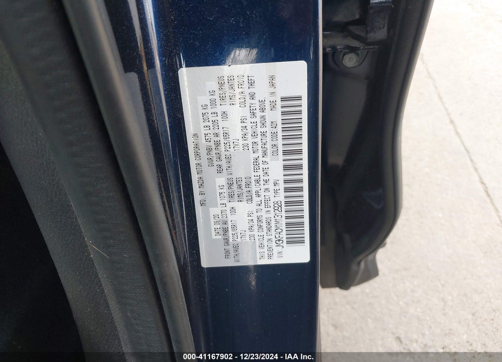 2021 MAZDA CX-5 VIN: JM3KFACM1M1312928