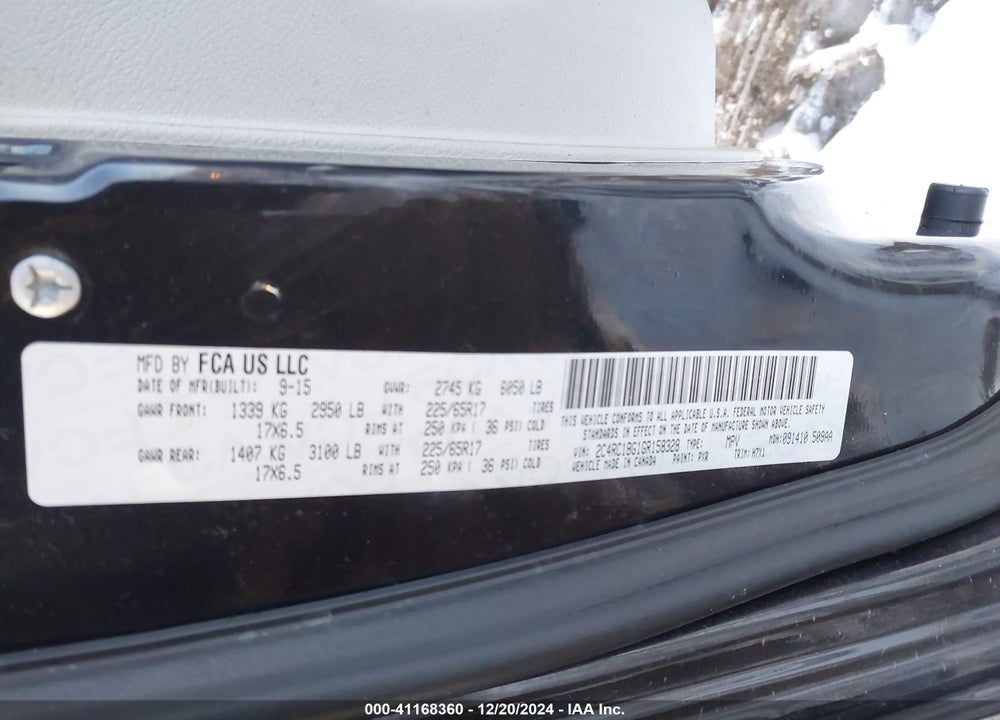 2016 CHRYSLER TOWN & COUNTRY TOURING VIN: 2C4RC1BG1GR158328
