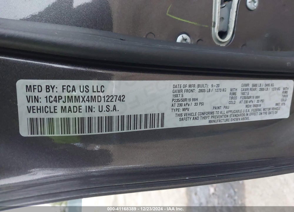 2021 JEEP CHEROKEE 80TH ANNIVERSARY 4X4 VIN: 1C4PJMMX4MD122742