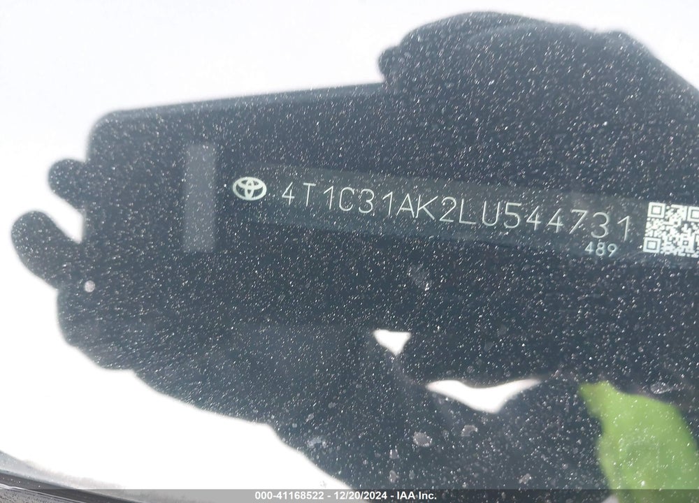2020 TOYOTA CAMRY VIN: 4T1C31AK2LU544731