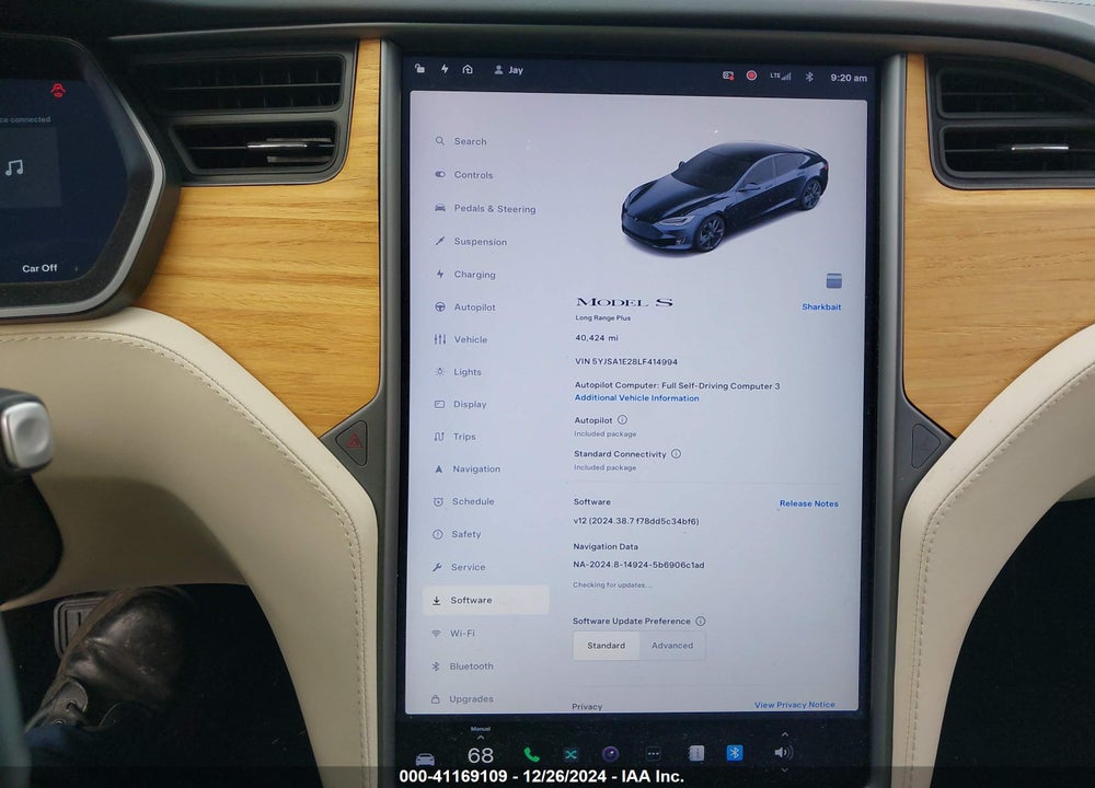 2020 TESLA MODEL S LONG RANGE DUAL MOTOR ALL-WHEEL DRIVE/LONG RANGE PLUS DUAL MOTOR ALL-WHEEL DRIVE VIN: 5YJSA1E28LF414994