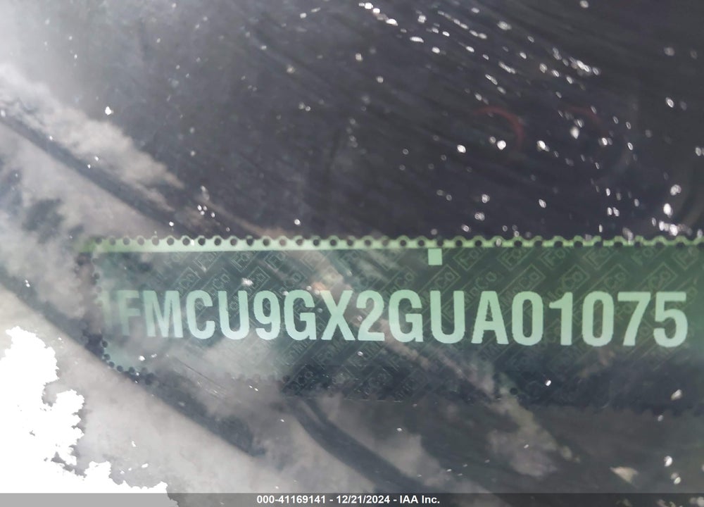 2016 FORD ESCAPE SE VIN: 1FMCU9GX2GUA01075
