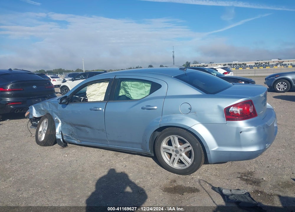 2013 DODGE AVENGER SXT VIN: 1C3CDZCB0DN624851