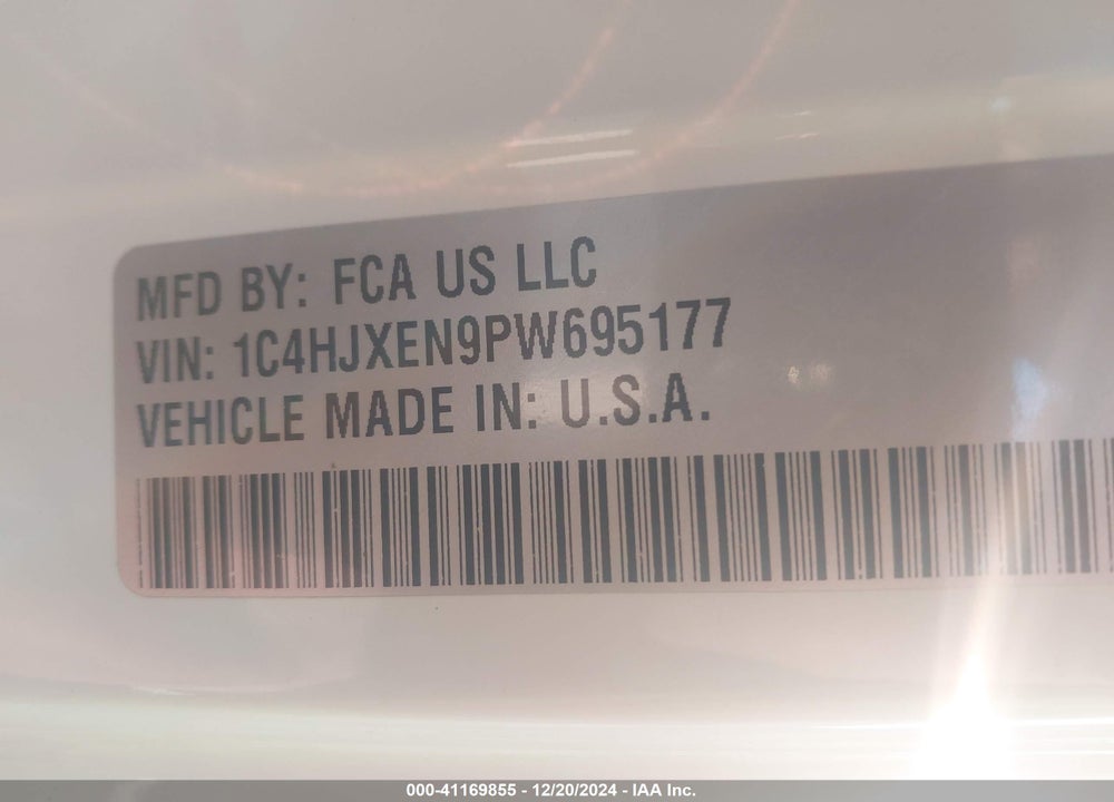 2023 JEEP WRANGLER 4-DOOR SAHARA 4X4 VIN: 1C4HJXEN9PW695177