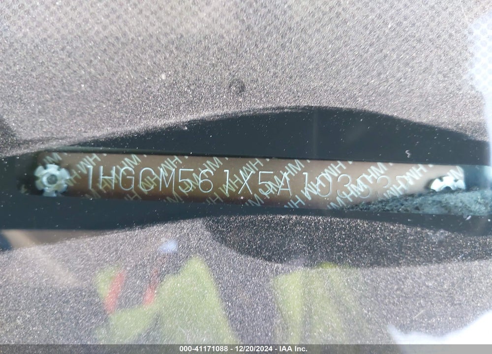 2005 HONDA ACCORD 2.4 DX VIN: 1HGCM561X5A103637