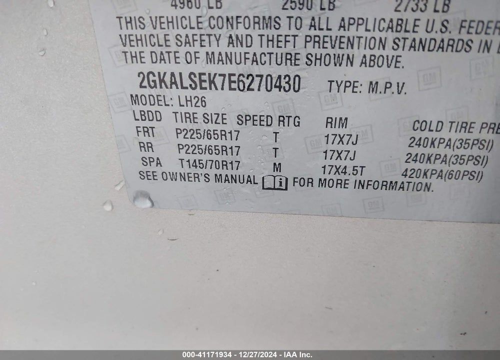 2014 GMC TERRAIN SLT-1 VIN: 2GKALSEK7E6270430
