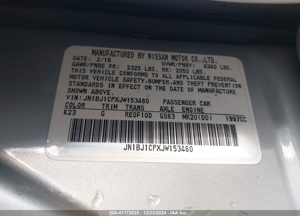 2018 NISSAN ROGUE SPORT S VIN: JN1BJ1CPXJW153460