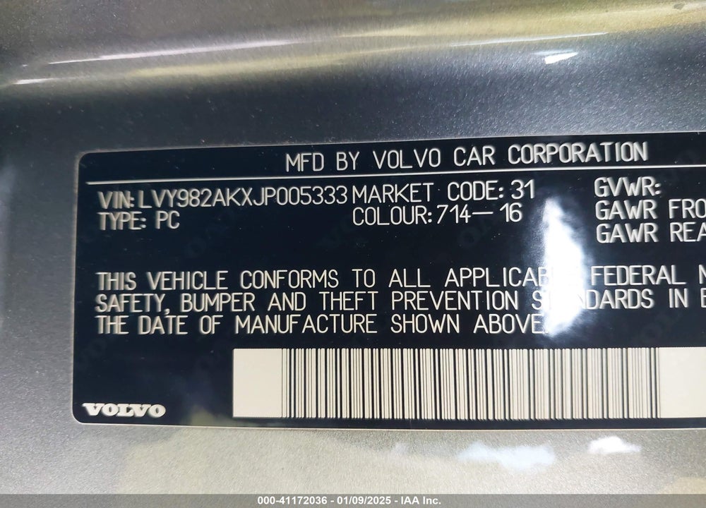 2018 VOLVO S90 T5 MOMENTUM VIN: LVY982AKXJP005333