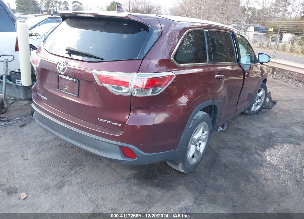 2015 TOYOTA HIGHLANDER LIMITED V6 VIN: 5TDDKRFH0FS099437