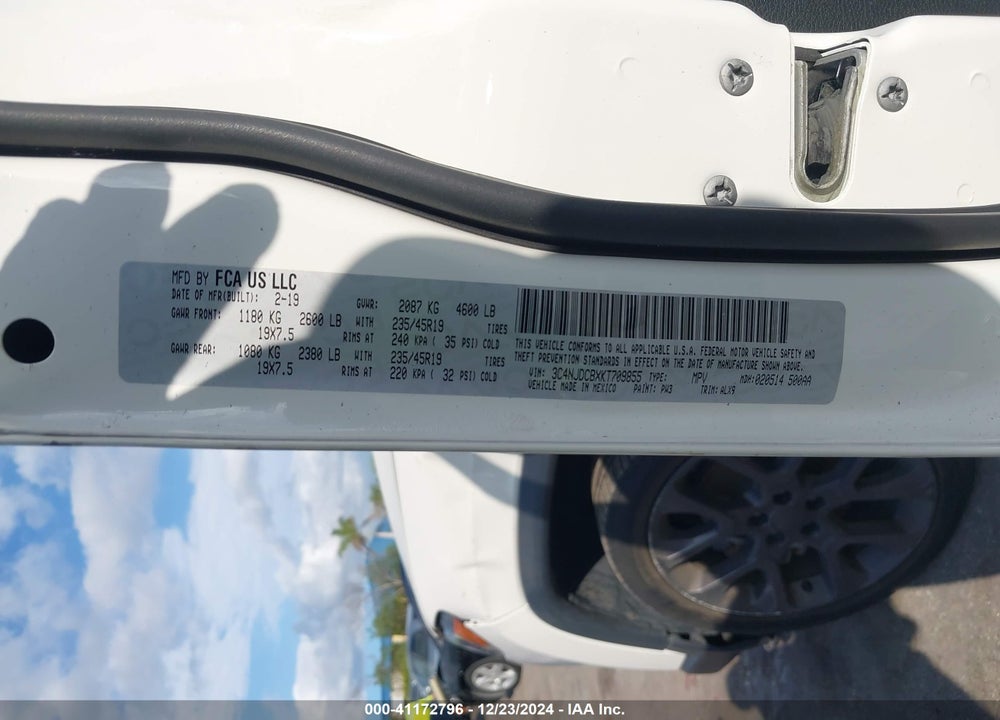 2019 JEEP COMPASS HIGH ALTITUDE 4X4 VIN: 3C4NJDCBXKT709855